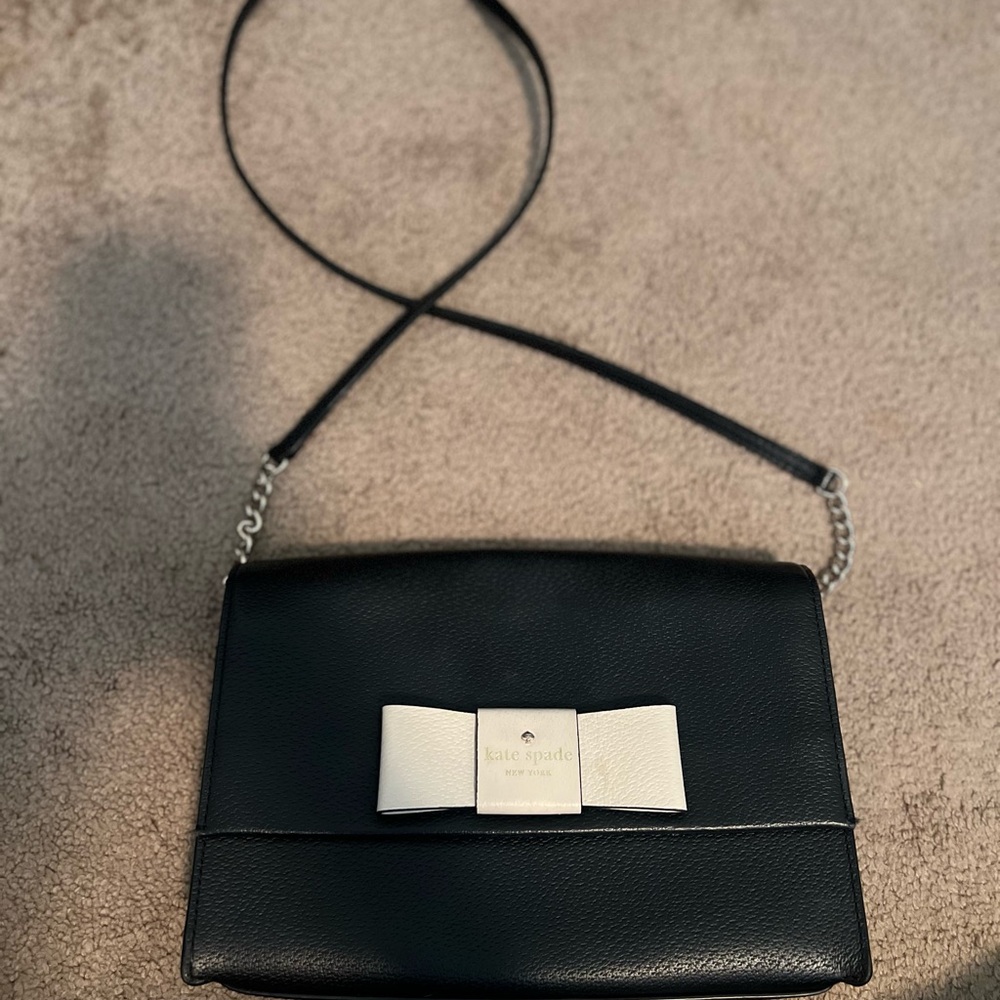 Kate Spade Black Crossbody Bag with Cream Bow